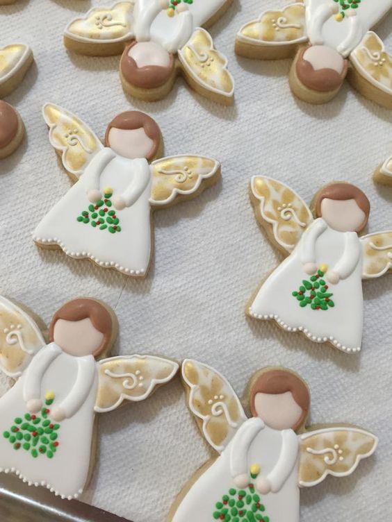 Angel Cookies Decorated Royal Icing