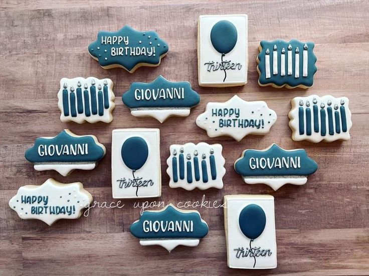 Vibrant Decorative Cookies for Festive Birthday Celebrations.