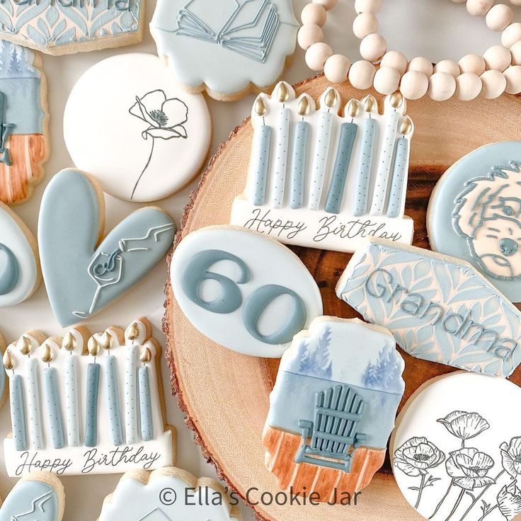 Whimsical Blue and White Decorative Cookies for Elegant Celebrations