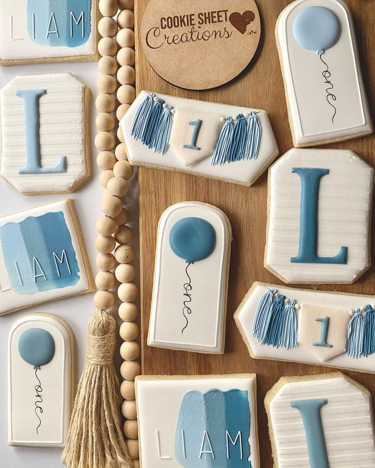 Charming Soft Blue and White Cookie Designs for Celebrations