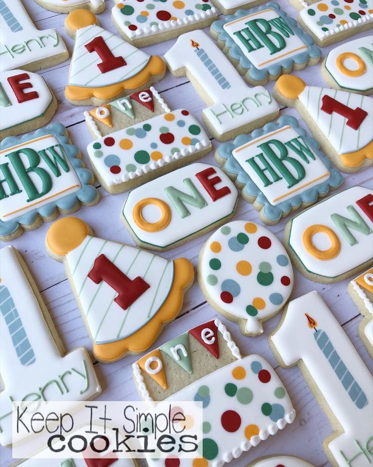 Vibrant Birthday Cookies Showcase Playful Designs and Festive Colors for Celebrations.