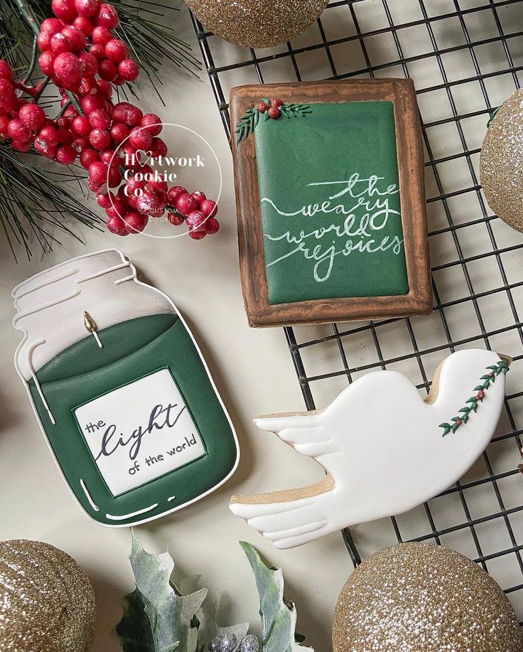 Festive Decorative Cookies and Cozy Holiday Decor Elements