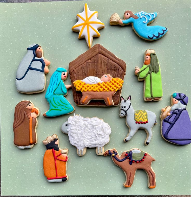 Nativity Scene Festive Cookies: Artistic Holiday Centerpieces.