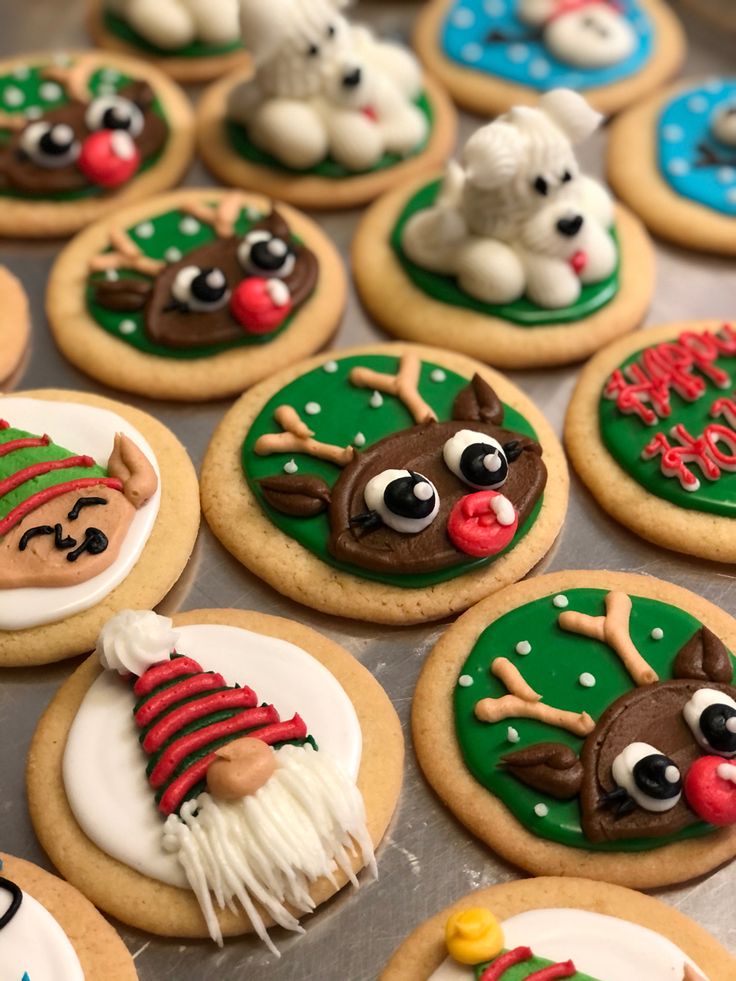 Whimsical Holiday Cookies Decorated with Colorful Icing and Playful Designs