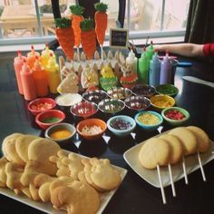 Vibrant Cookie Decorating Station for Creative Baking Fun.