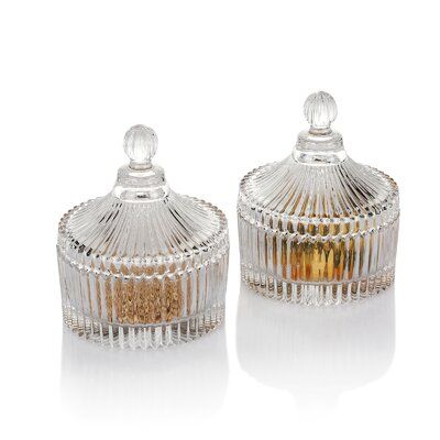 Sophisticated Ribbed Glass Containers for Stylish Nail Art Organization.