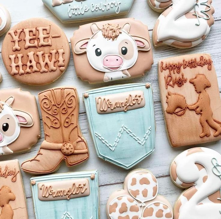 Whimsical Farm-Themed Cookies with Adorable Designs for Celebrations.