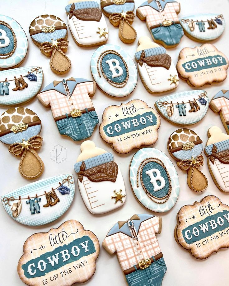 Charming Cowboy-Themed Cookies for Baby Showers and Celebrations