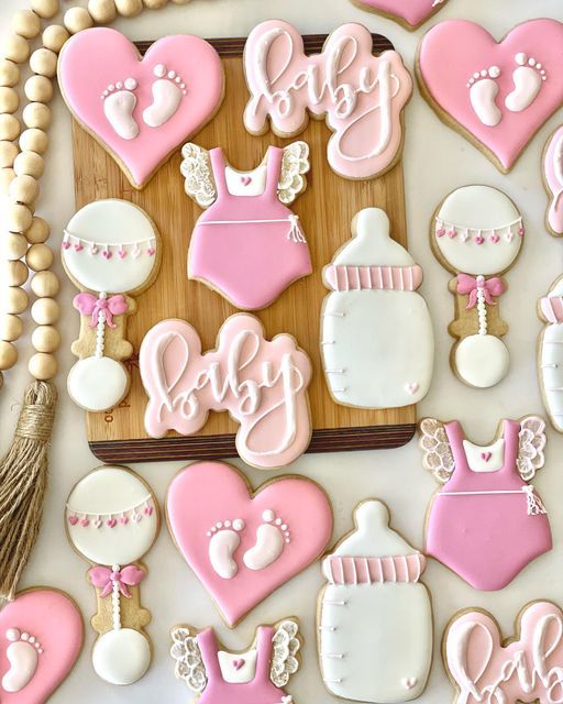 Charming Baby-Themed Decorated Cookies for Celebrations.