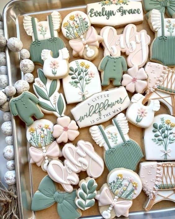 Delightful Pastel Decorated Cookies Celebrate New Arrivals with Whimsical Baby Designs.