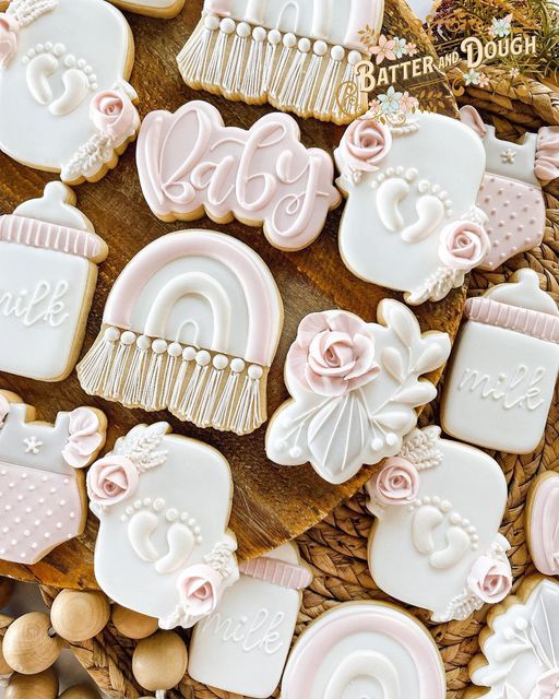 Charming Pastel Baby-Themed Cookies for Celebrations.