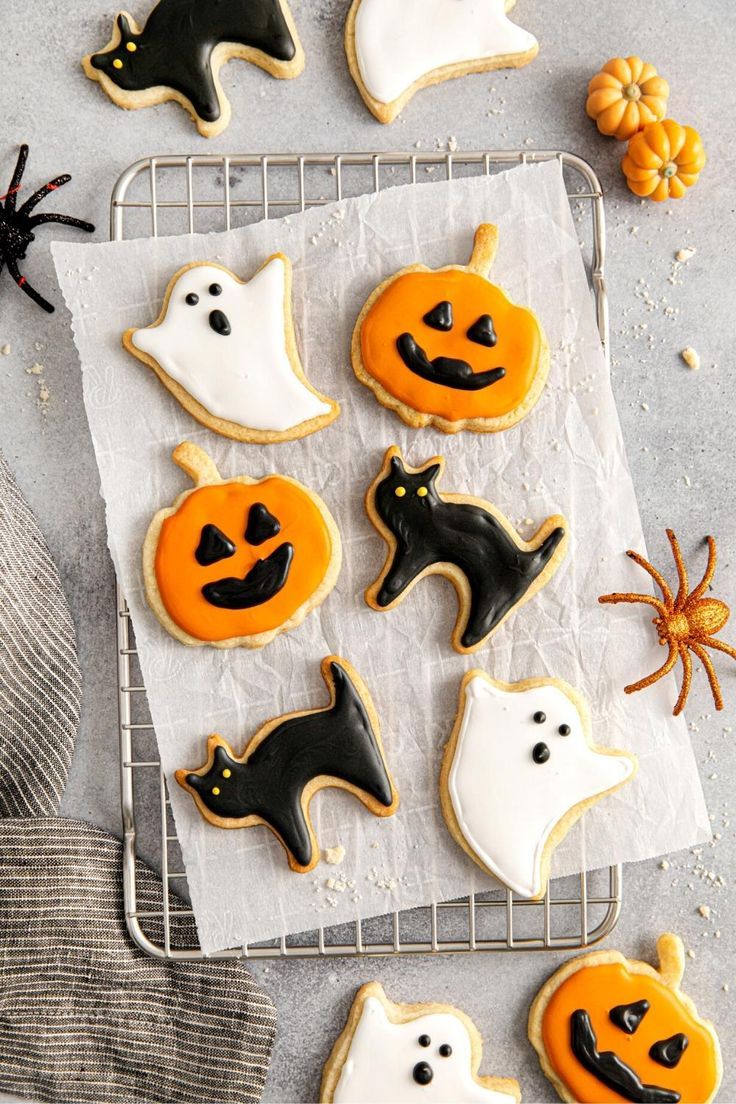 Festive Halloween Cookies Featuring Fun Designs in Vibrant Colors