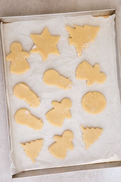 Festively Shaped Cookies Prepared for Baking, Promising Seasonal Delights.