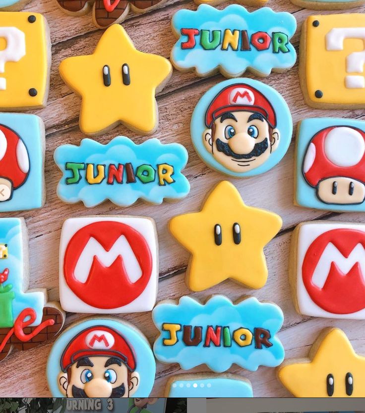 Playful Video Game-Inspired Colorful Cookie Designs for Celebrations.