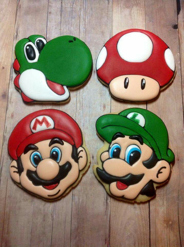 Whimsical Video Game-Inspired Colorful Cookie Designs for Themed Parties.