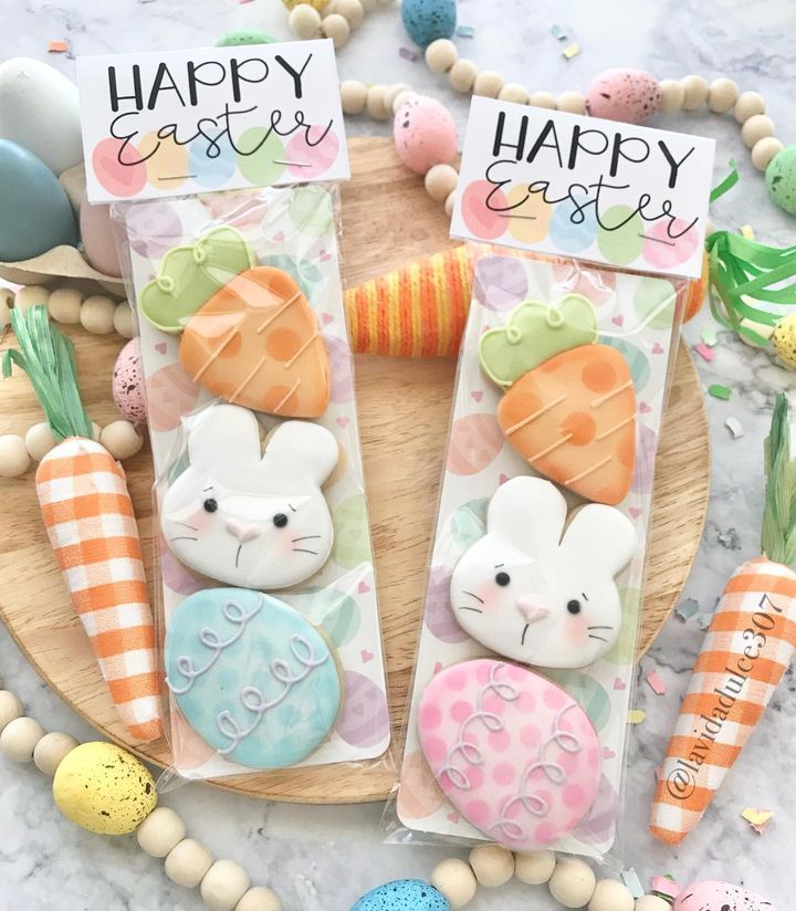 Festive Easter Cookies: Colorful Bunny, Carrot, and Egg Designs for Holiday Celebrations.