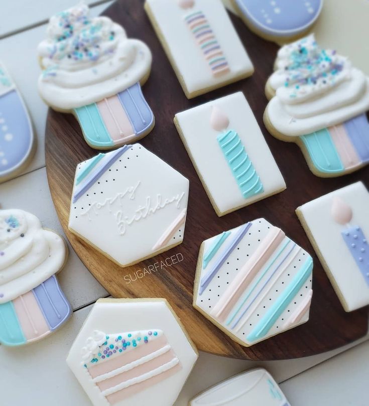 Playful Pastel Cookie Designs for Festive Celebrations and Nail Art Inspiration.