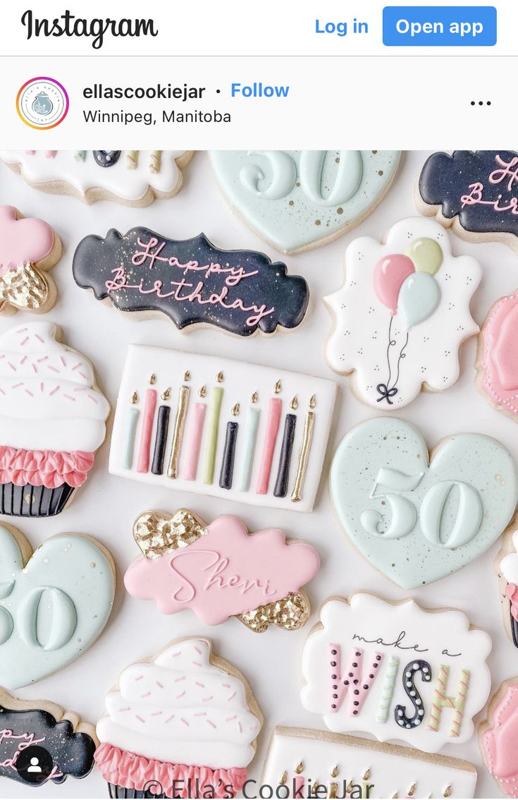 Festive and Vibrant Birthday Cookie Designs with Celebration-Themed Shapes.