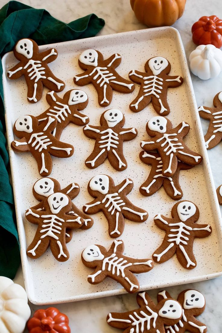 Festive Gingerbread Skeleton Cookies: Whimsical Halloween Treats Enhanced by Autumn Decor