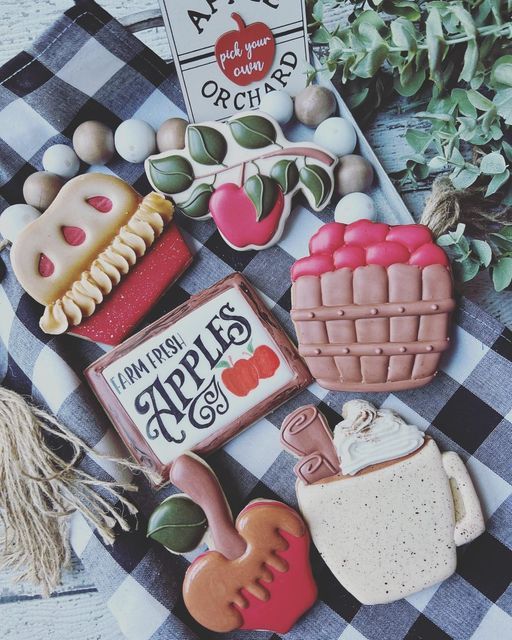 Autumn-Inspired Colorful Cookies with Harvest-Themed Designs