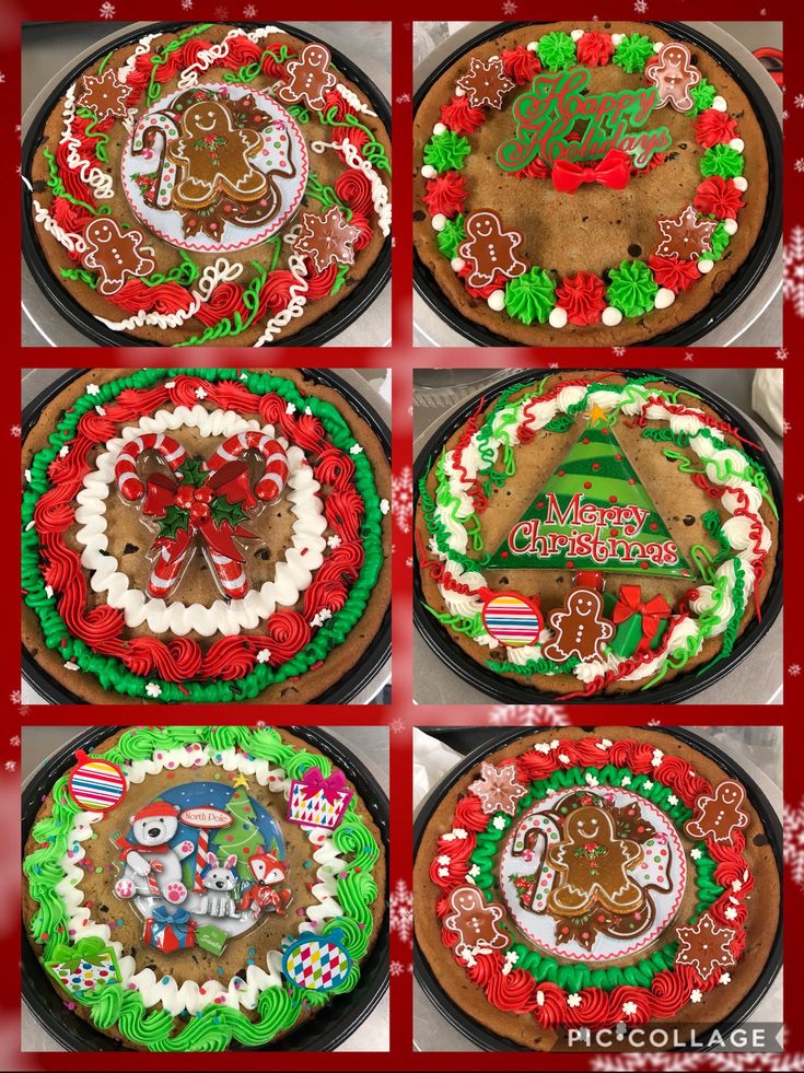 Festive Cookie Cakes: Cheerful Holiday Treats Adorned with Vibrant Decorations.