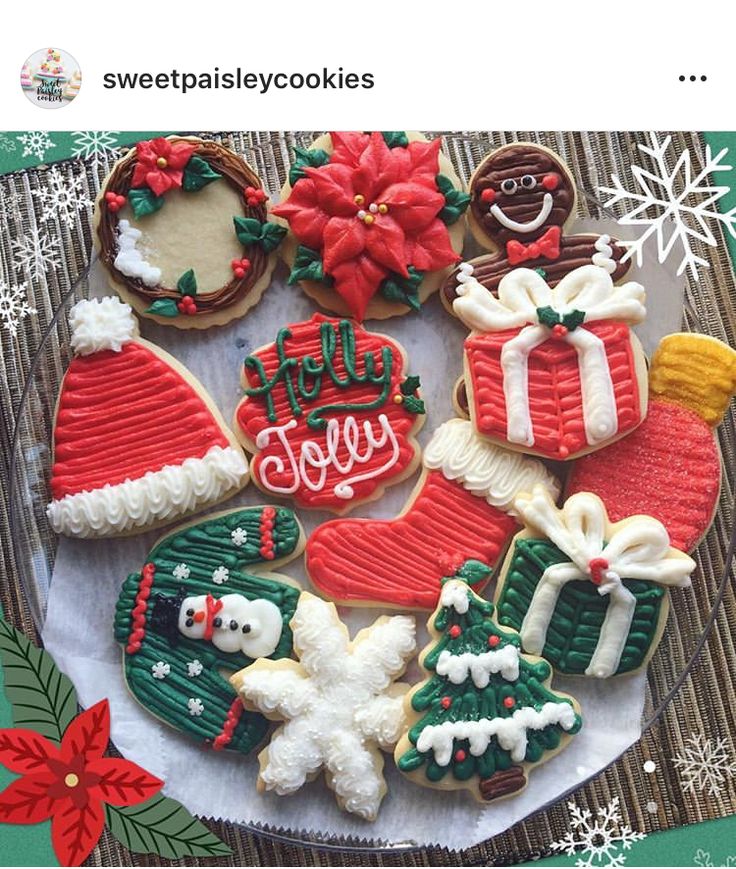 Cheerful Display of Vibrant Festive Holiday Cookies with Intricate Designs.