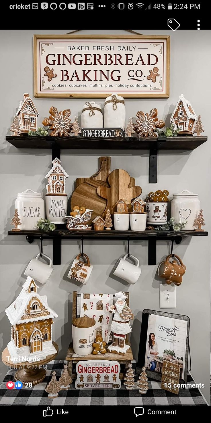 Enchanting Holiday Display Featuring Gingerbread Houses and Cozy Accents