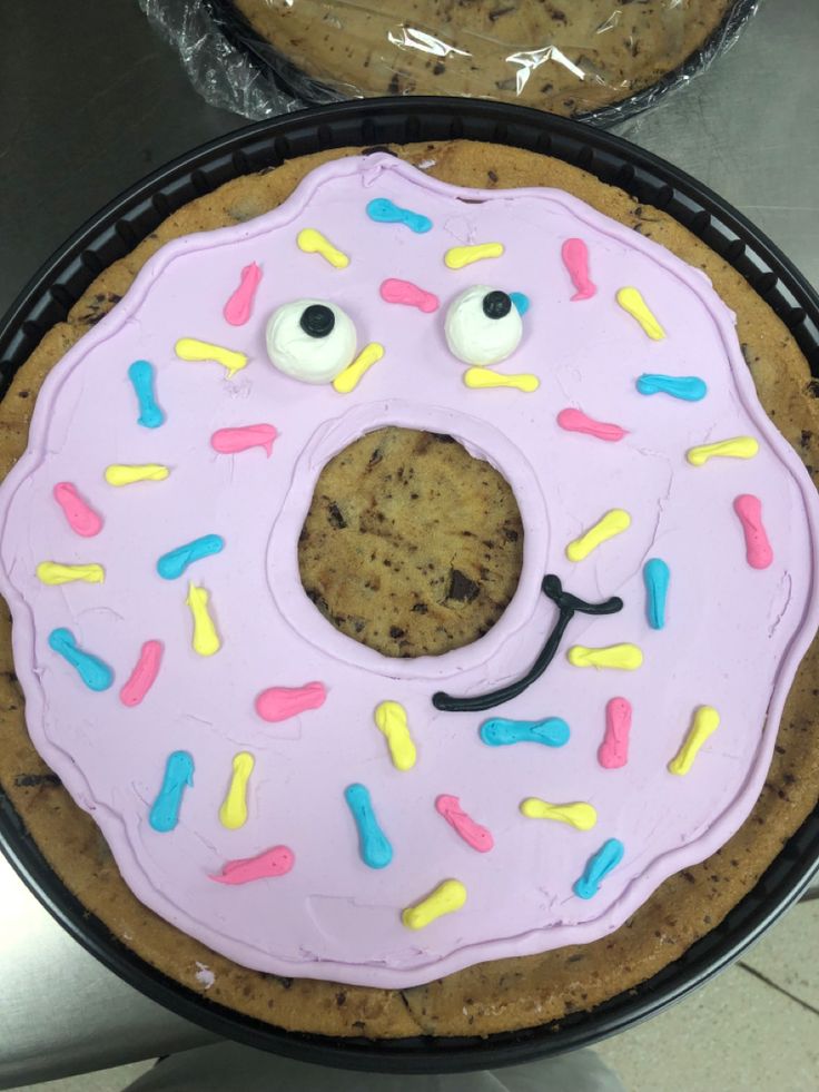 Whimsical Colorful Cookie Cake Donut: A Festive Delight for Celebrations.