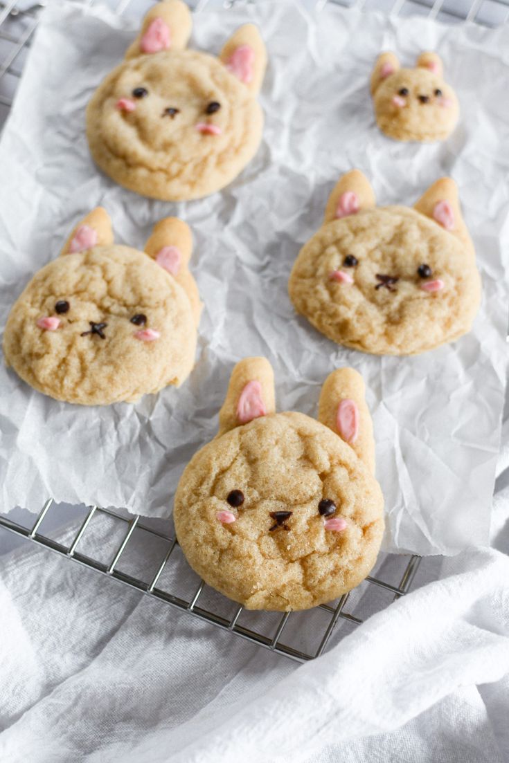 Charming Bunny-Shaped Cookies: Fluffy Treats with Playful Expressions for Any Celebration