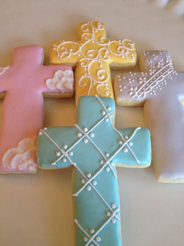 Intricately Designed Cross-Shaped Cookies: A Colorful Blend of Creativity and Spiritual Charm for Celebrations