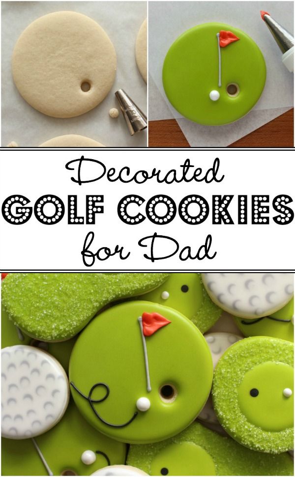 Playful Golf-Themed Cookies with Vibrant Colors and Icing Details.