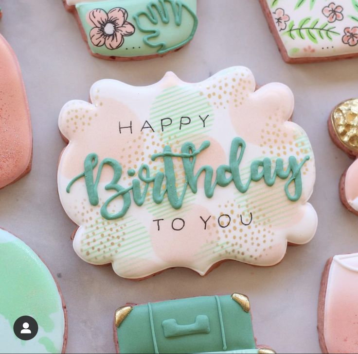 Whimsical Pastel Floral Cookies Perfect for Birthday Celebrations.