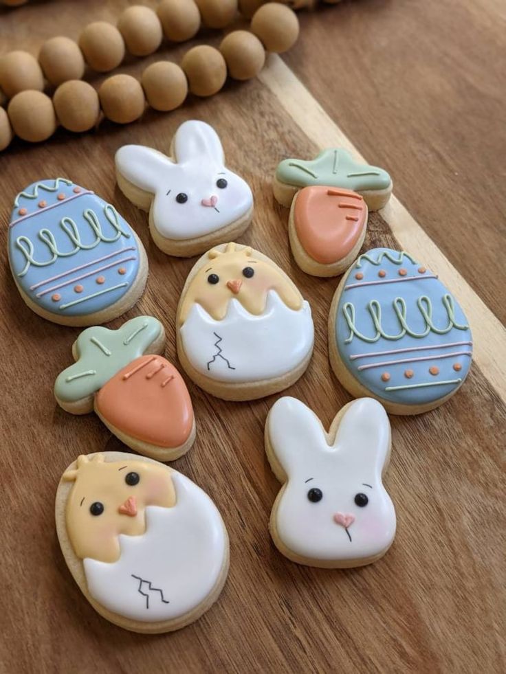 Delightful Colorful Easter Cookies with Whimsical Designs for Spring Celebrations.