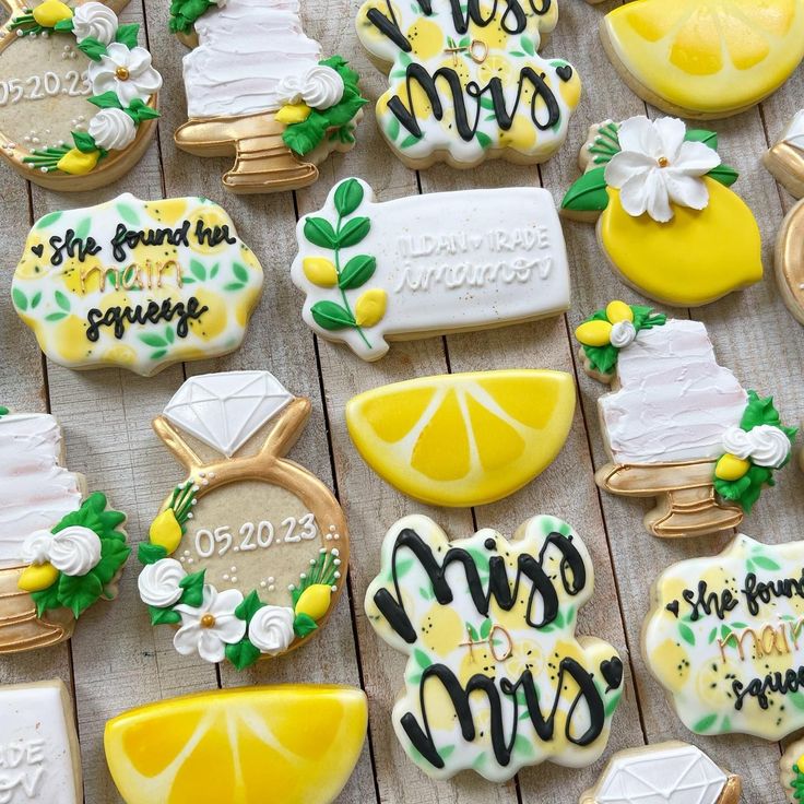 Vibrant Wedding-Inspired Cookies with Floral Accents and Whimsical Designs.