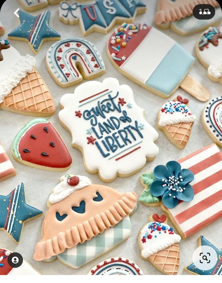 Vibrant Summer-Themed Cookie Designs with Festive Icing Details.