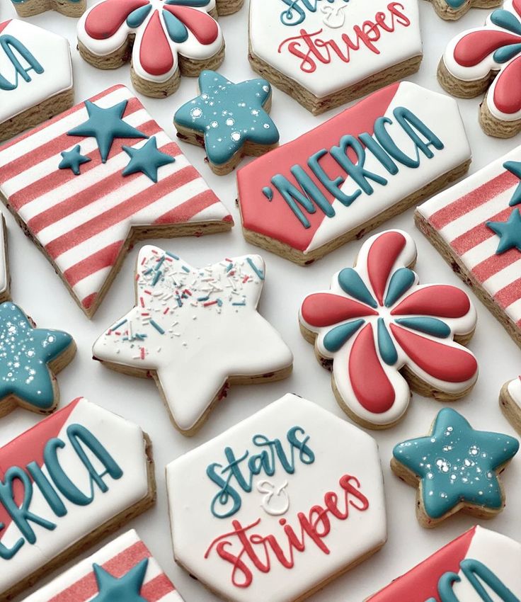 Patriotic Colorful Cookies: A Festive Visual Delight for Celebrations.