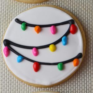 Colorful Festive Cookie Design with String Lights for Seasonal Celebrations