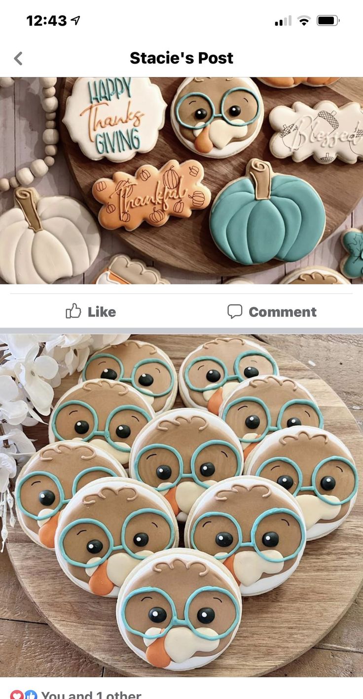 Whimsical Thanksgiving Cookies with Adorable Turkey Designs and Festive Shapes