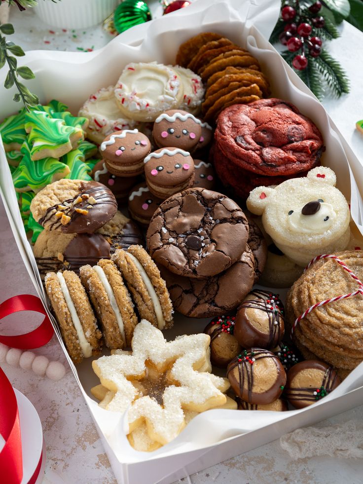 Festive Cookie Assortment: A Vibrant Seasonal Display of Unique Shapes and Designs