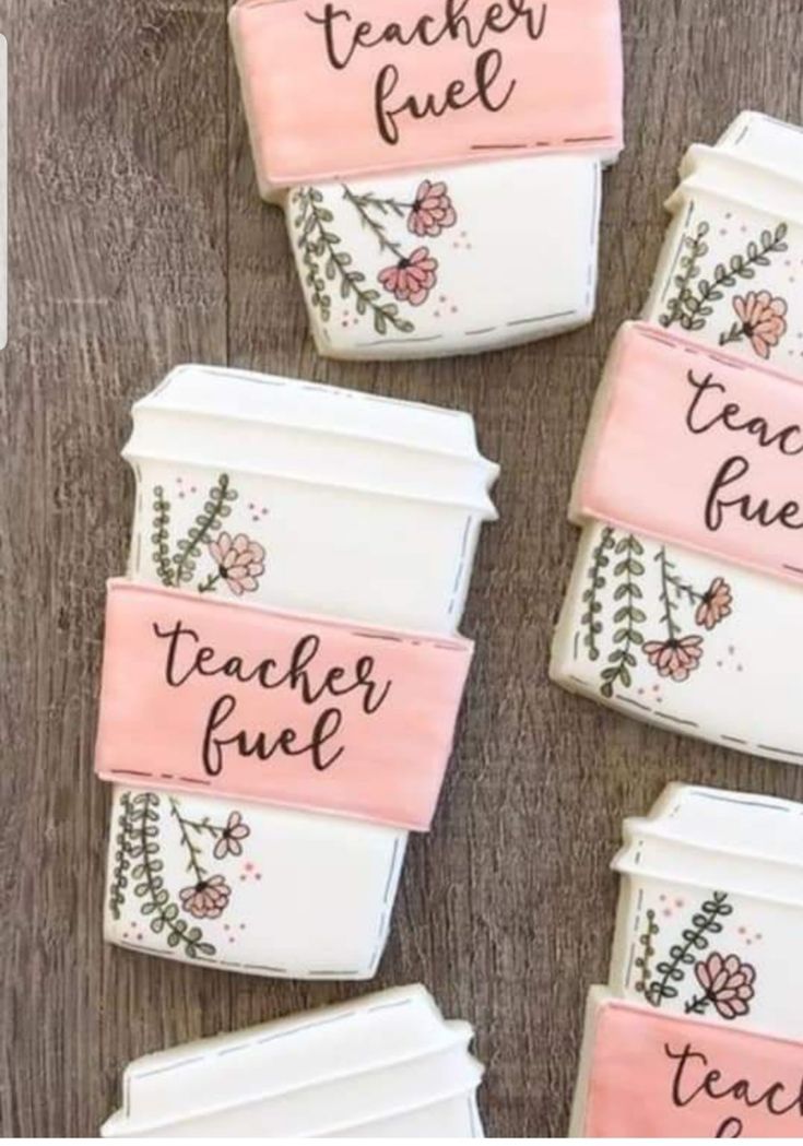 Charming Pastel Coffee Cup Cookies: Ideal Gifts for Teachers