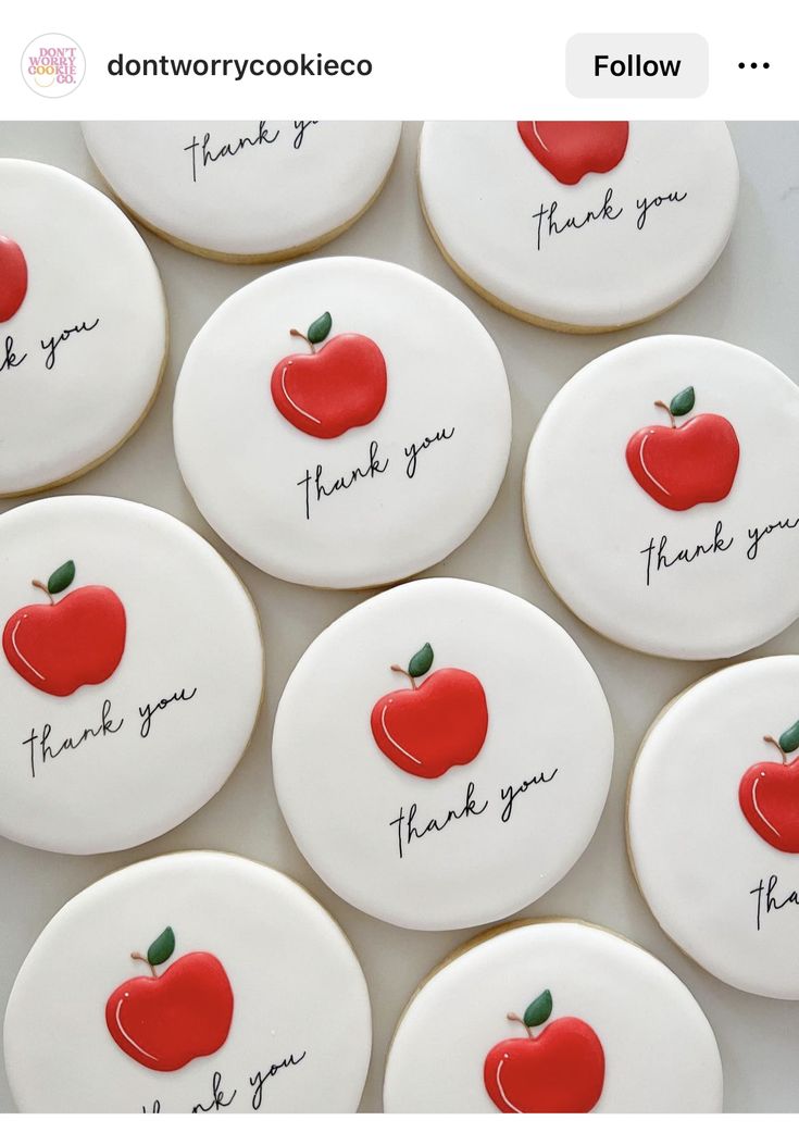 Delightful Apple-Designed Cookies with Heartfelt Messages for Every Occasion.