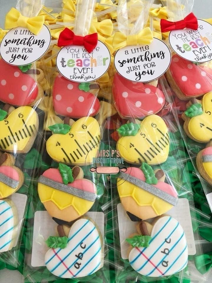 Vibrantly Decorated Educational-Themed Cookies for Celebrating Teachers and Milestones.