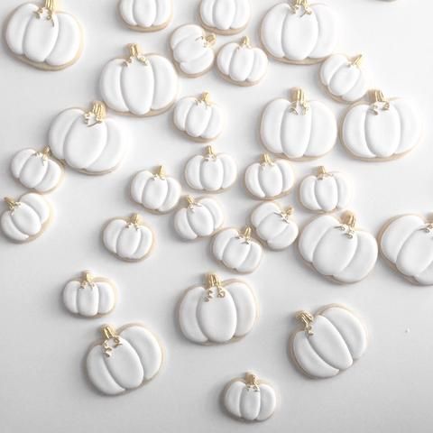 Whimsical White Pumpkin Nail Designs for a Festive Autumn Vibe.