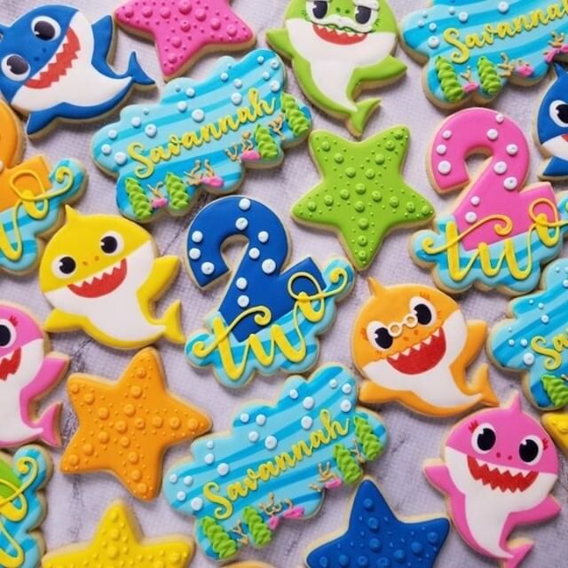 Playful Sea-Themed Colorful Cookies Perfect for Children's Parties