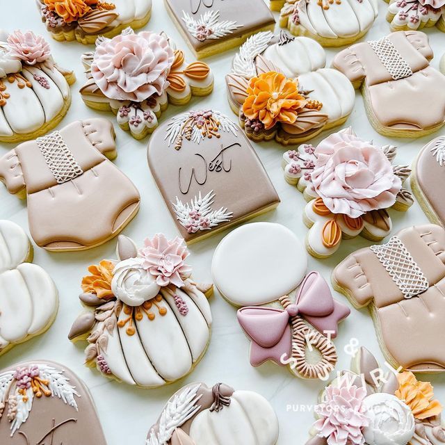 Whimsical Pastel Cookie Designs with Floral Embellishments for Festive Celebrations