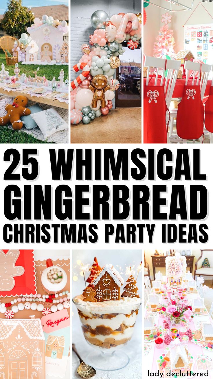 Whimsical Christmas Party Ideas: Vibrant Gingerbread-Themed Decor and Deliciously Elegant Treats.