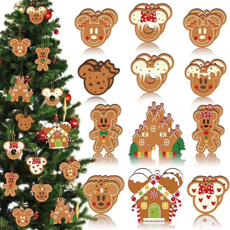 Charming Gingerbread-Themed Holiday Ornaments for a Whimsical Christmas Tree.