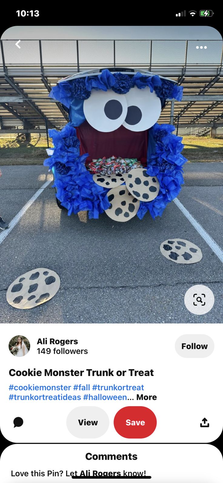 Whimsical Cookie Monster-Themed Halloween Display Invites Fun Treat Experience