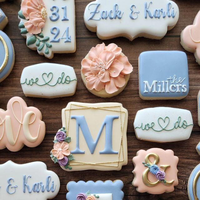 Charming Decorative Cookies: Intricate Designs and Pastel Hues for Festive Celebrations