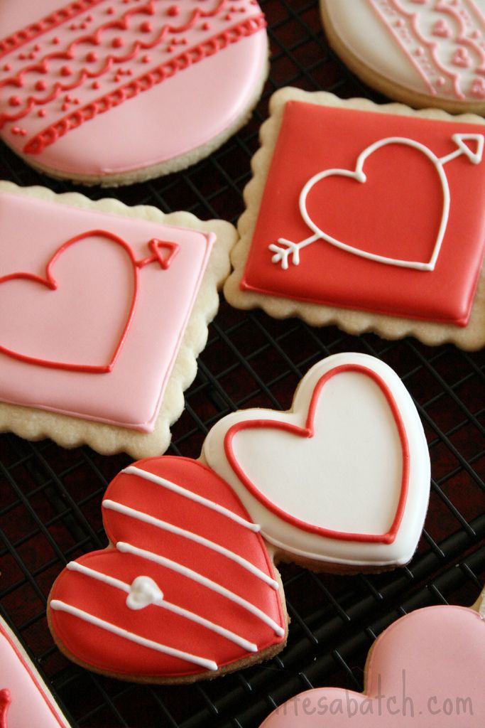 Charming Heart-Themed Cookies in Romantic Hues for Festive Celebrations